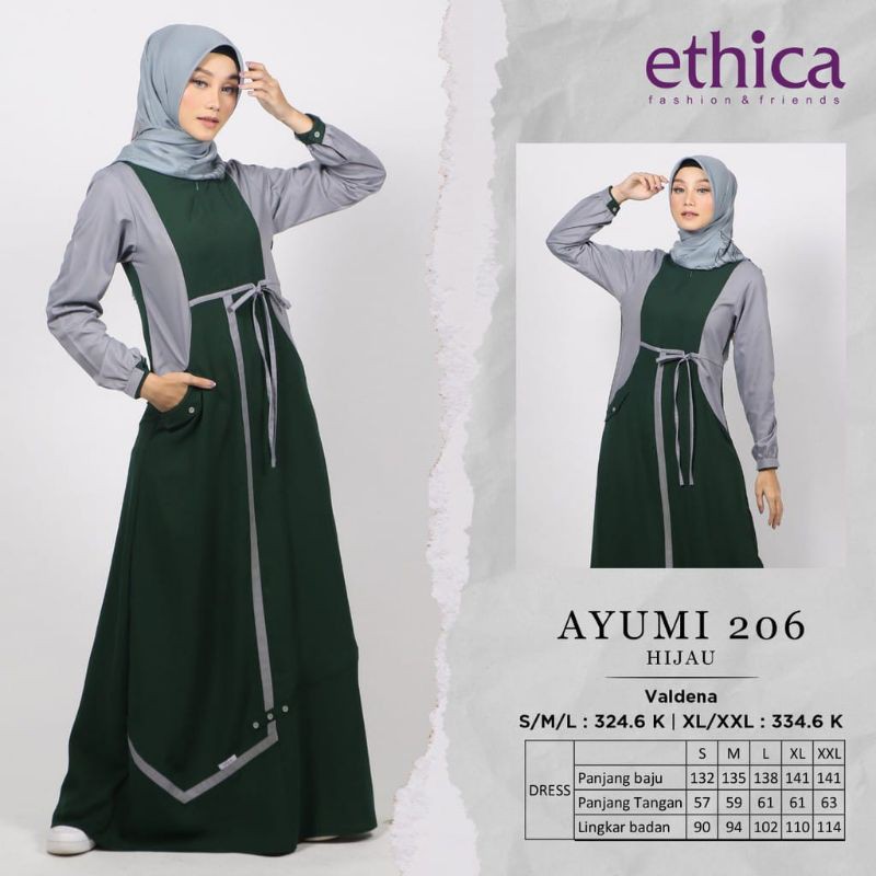 Gamis Ethica Ayumi 206 Hijau