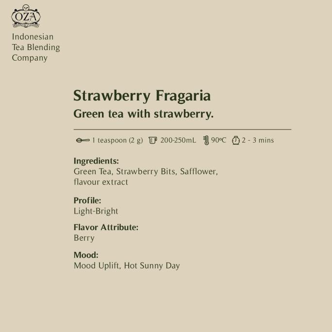 

[[BISA COD]] OZA Tea - Strawberry Fragaria | Green Tea | 40 gram (20 cups) EKSLUSIF Kode 1212