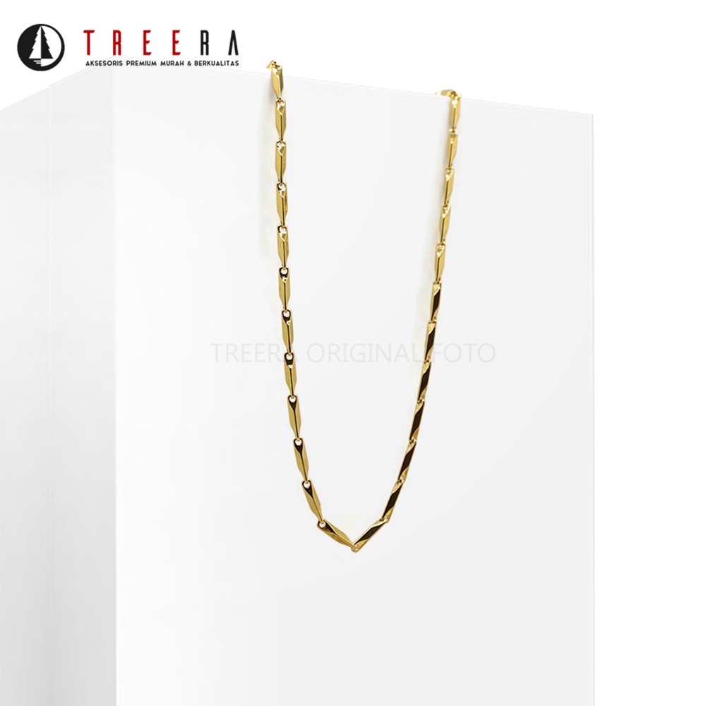 Treera - Titanium Kalung Pria Anti Karat Anti Luntur Original Model Padi