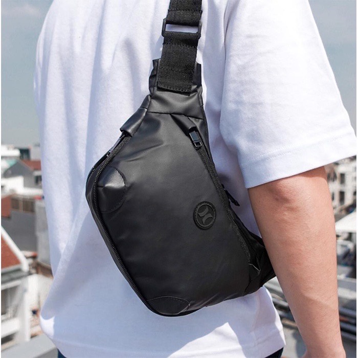 Hurley waistbag/Tas pinggang hurley/Tas tangan hurley/ Canvas PU black BISA COD