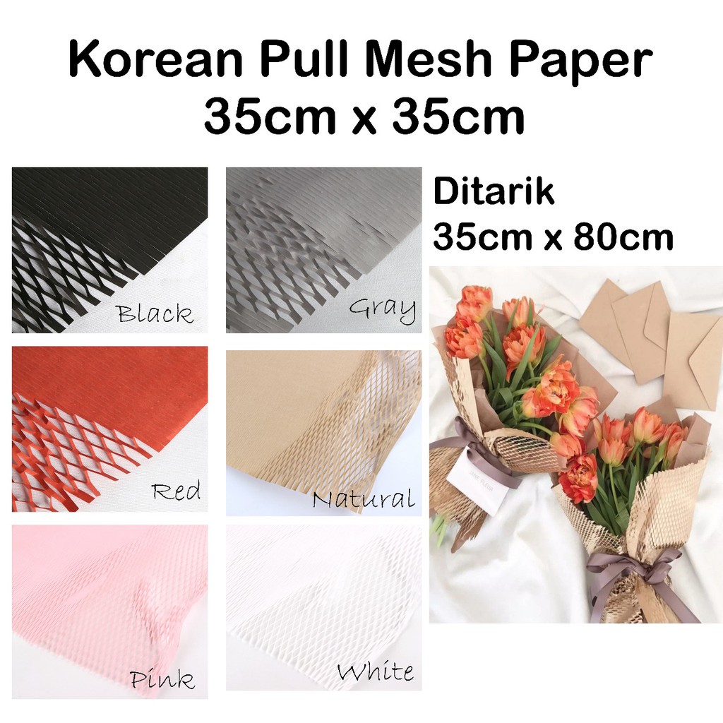 

Korean Pull Mesh Paper 20 lembar - Kertas Korea - Flower Wrapping - Wrapping Bunga - Wrapping Murah - Honeycomb - Natural Bubble Wrap