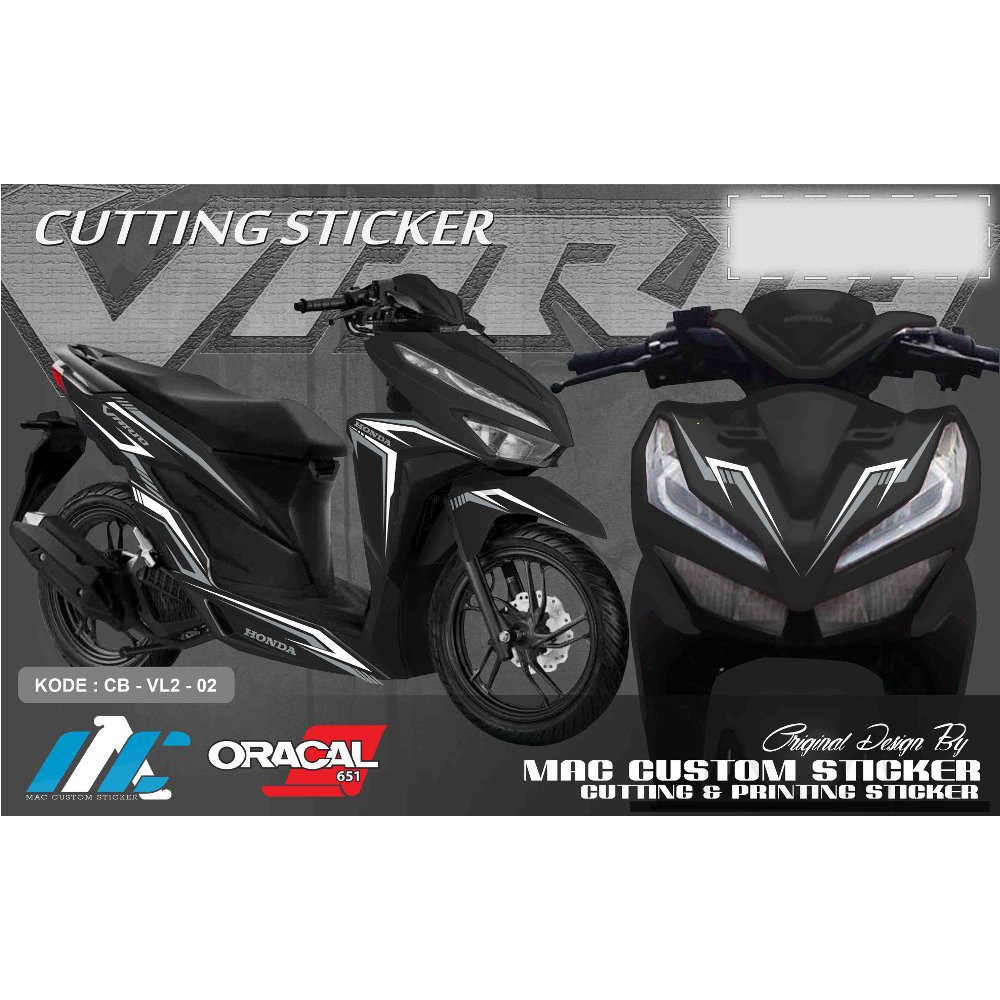 Cutting Sticker Murah Stiker Vario 125 150 Facelift Type 2 Hitam Ds3