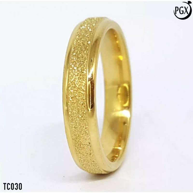 cincin titanium pasir polos anti karat anti luntur selamanya