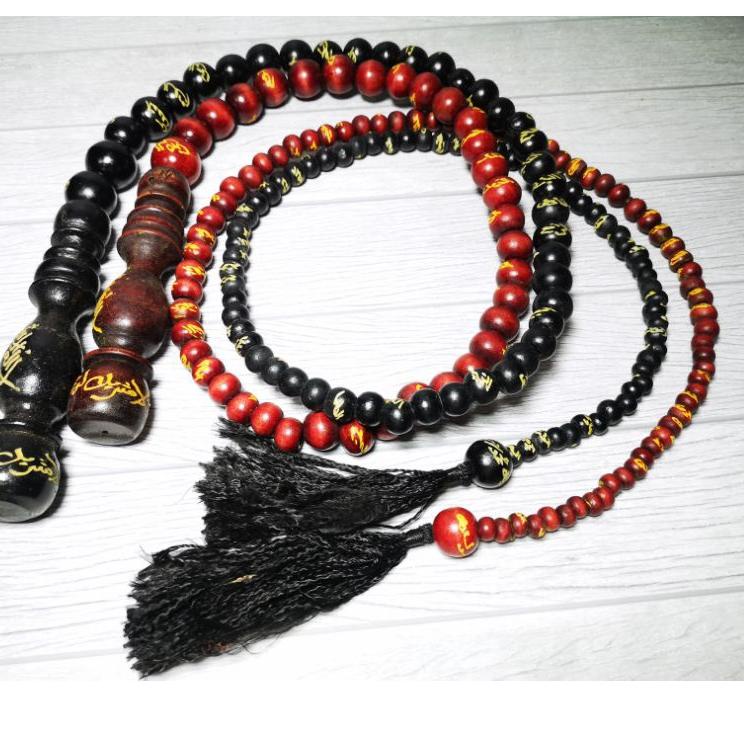 Hot Sale TASBIH KAYU CEMETI TASBIH PECUT HIASAN DINDING LAFADZ 99 BUTIR