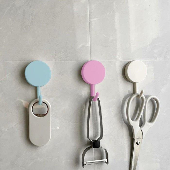 Gantungan Tempel Lucu *Kait Hook * Gantungan Polos&amp;Bermotif * 10pcs