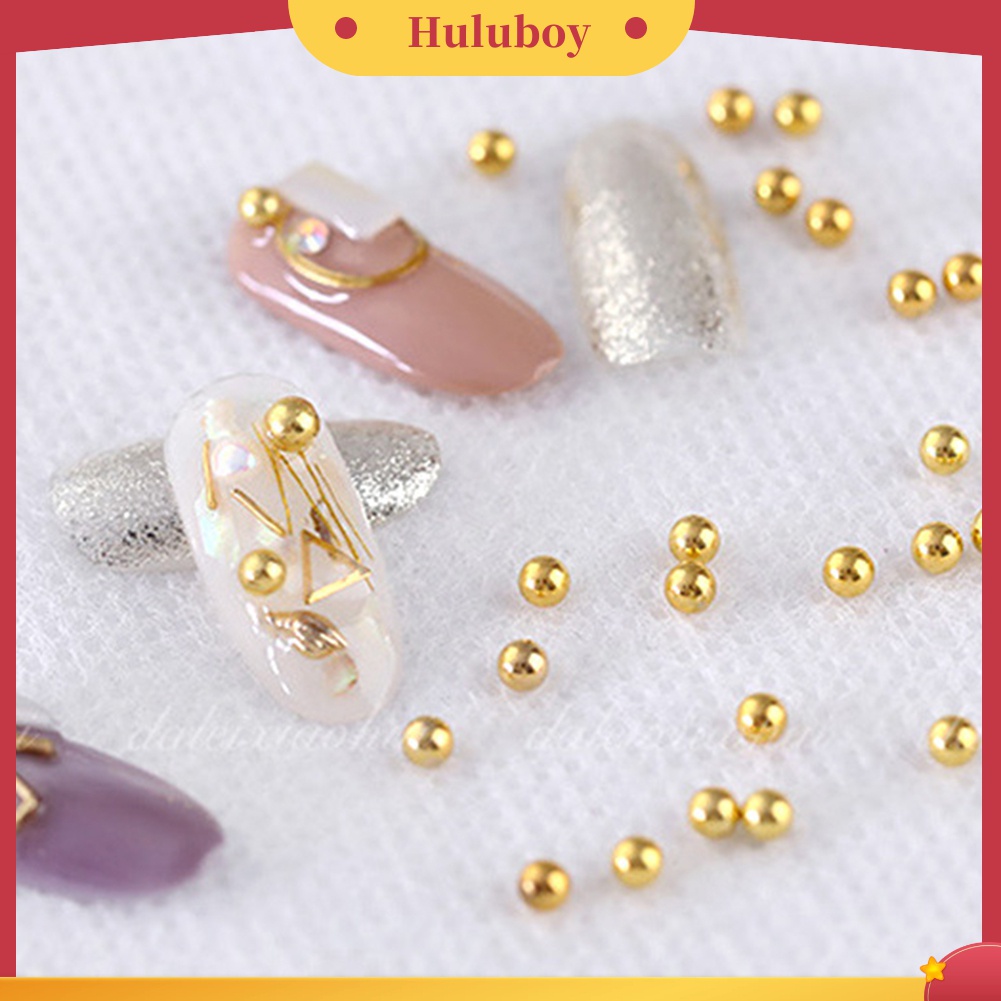 Huluboy Huluboy♡ Manik-manik Caviar Bola Metal 3D Ukuran Campur Untuk Dekorasi Manicure