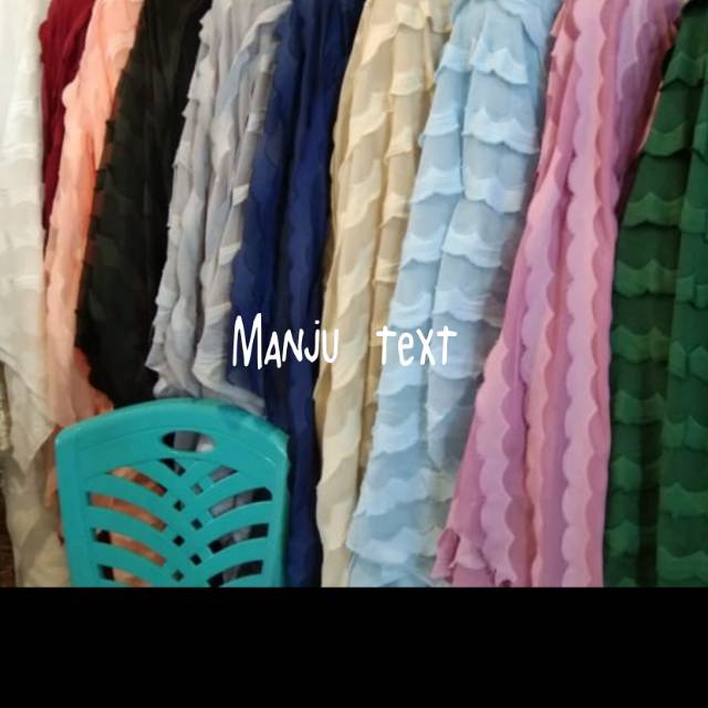 Kain Sifon Rubiah motif ombak/ bahan Rubiah / cocok untuk dress gaun seragaman gamis dll TERBARU