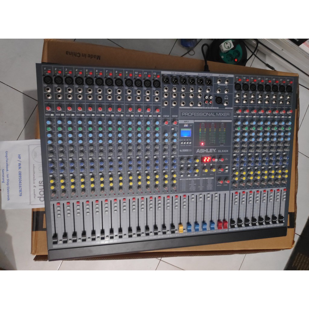 Mixer Audio Ashley GLX424 24 Chanel Efek Alesis 6 AUX 4 GRUP