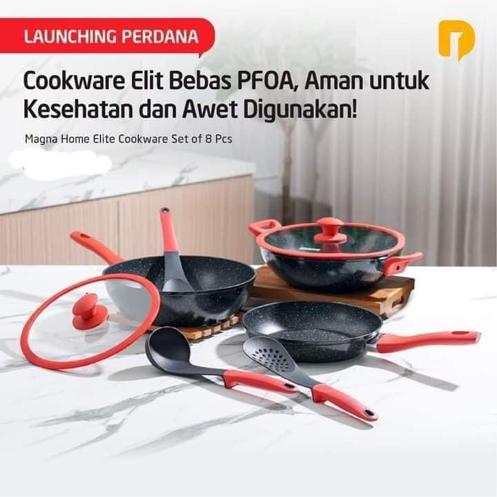 Magna Home Elite Cookware Set of 8 Pcs marble coating anti lengket