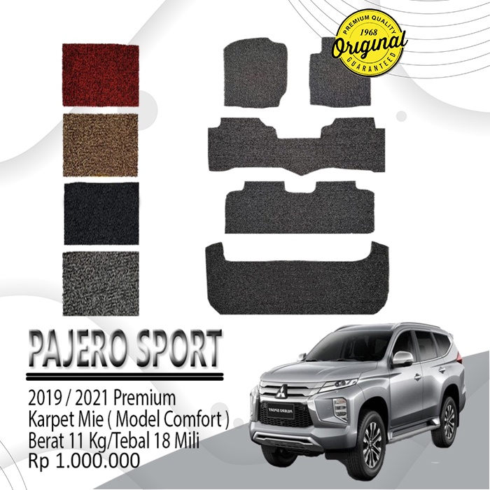 Karpet Mie Bihun Premium Mobil Pajero Sport 2019/2021 (Model Comfort)