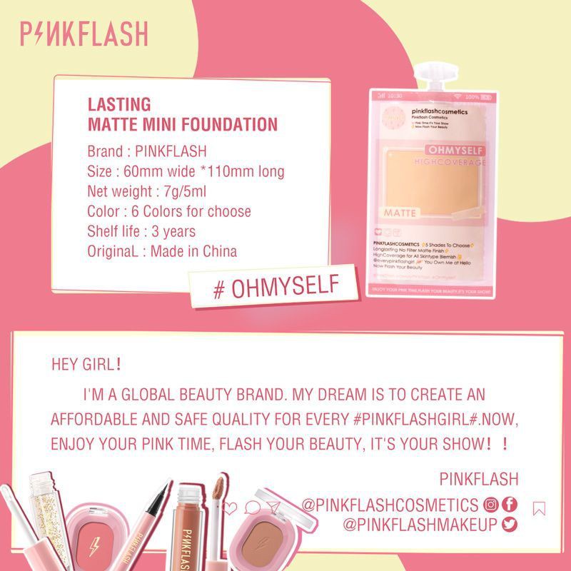 Pinkflash Foundation Sachet Matte Travel Size