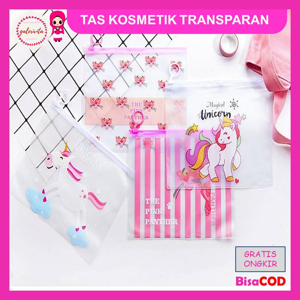 

Tas Kosmetik Transparan Unicorn / Map File Unicorn / Pouch Kosmetik Transparan