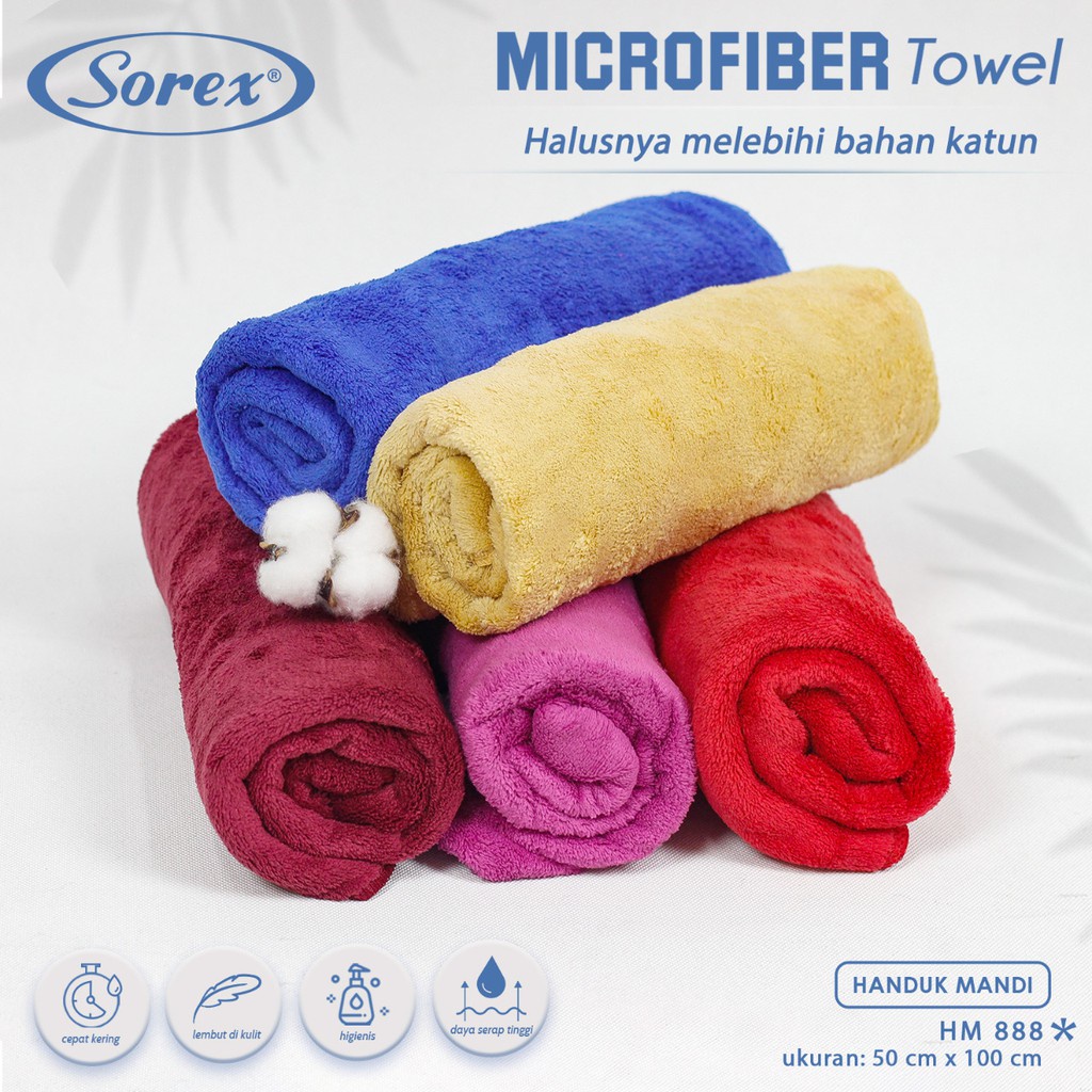 Handuk Sorex Towel HM 891 &amp; HM 888 (50x100cm) Katun | Handuk Mandi Tanggung |jc