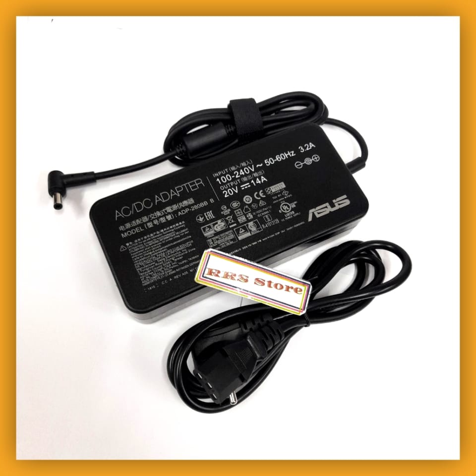 Adaptor Charger Asus ROG Mata Asli 20V 14A 280W 6.0X3.7mm ADP-280BB B ASLI Asus PG35V G703GI GX701 ROG G703GX G703GS G703GI-E5144T G703GI-E5097R, G703GS-E5024T, G703GI-XS71, G703GI-E5048T, G703GS-E5006T, G703GS-78D07CB1, G703GI-E5005R, G703GI-73500T