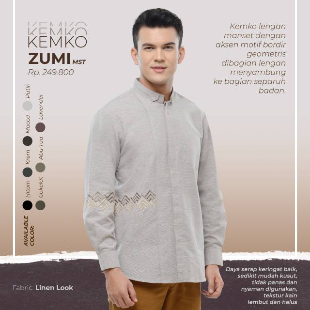 Kemko Kemeja Koko Zumi Manset Rabbani Panjang
