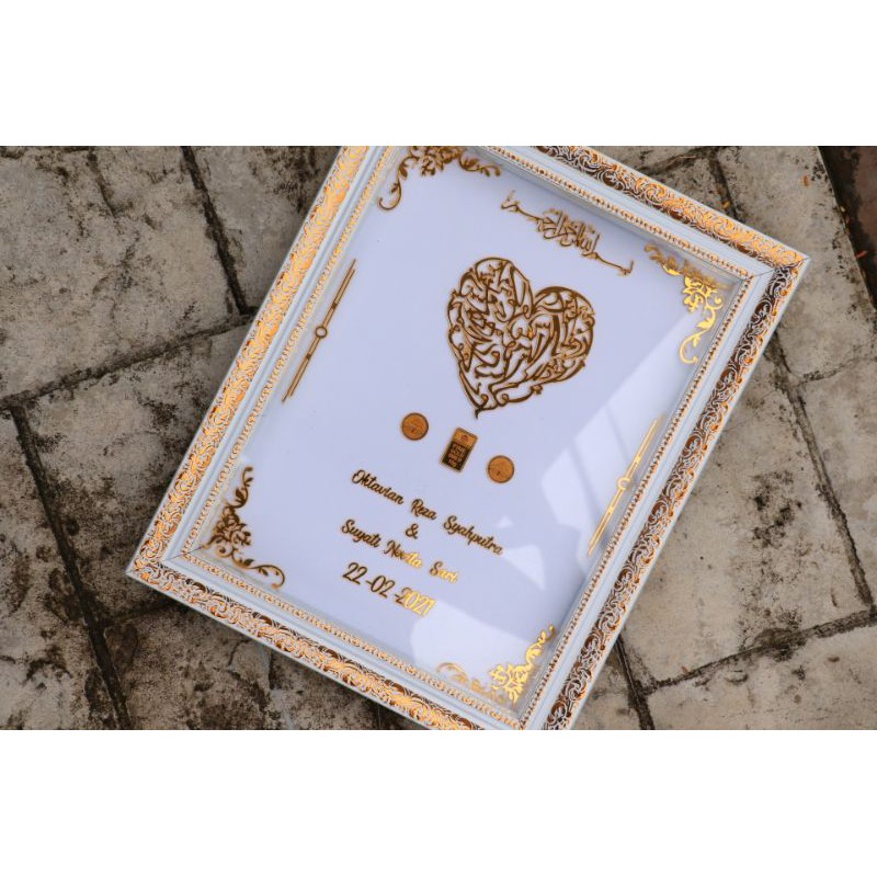 mahar frame akrilik emas mahar 3d mahar pernikahan mewah