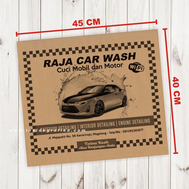 Cetak Kertas Alas Kaki Cuci Mobil Samson Pijakan Carwash Steam Cucian Paper Car Wash 40 x 45