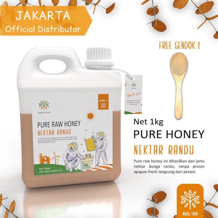

Madu Murni Asli Tava 1kg Nektar Randu 100% Pure Raw Honey Sarang Alami