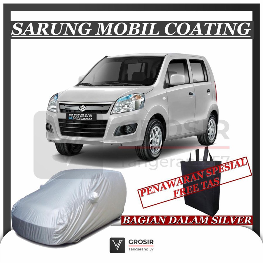SARUNG MOBIL KARIMUN WAGON R COATING SILVER BODY COVER KARIMUN WAGON R