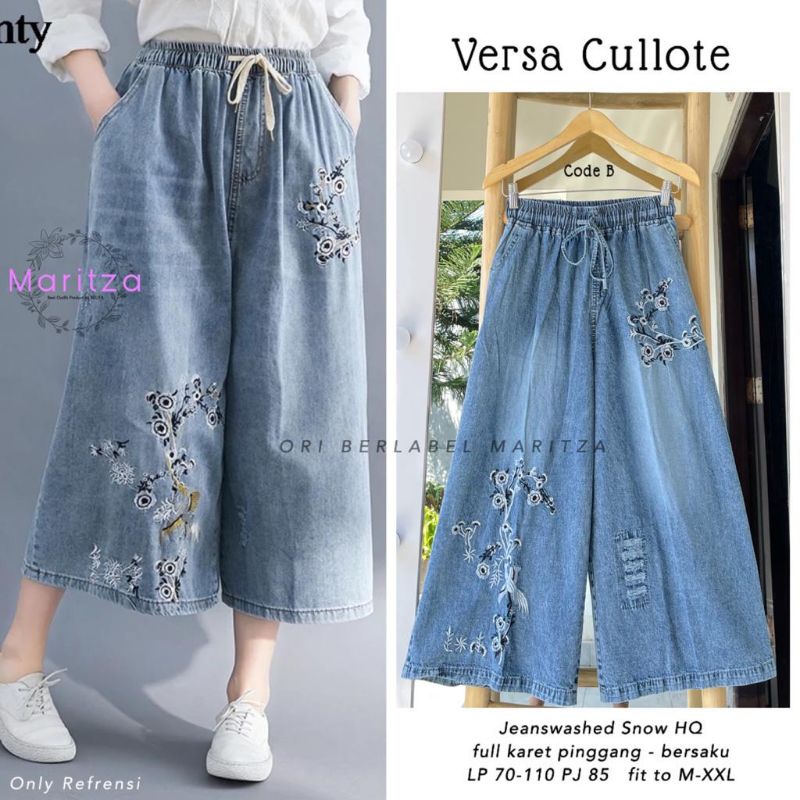 VIANA  #1 VERSA #2 KULOT JEANS JUMBO BORDIR