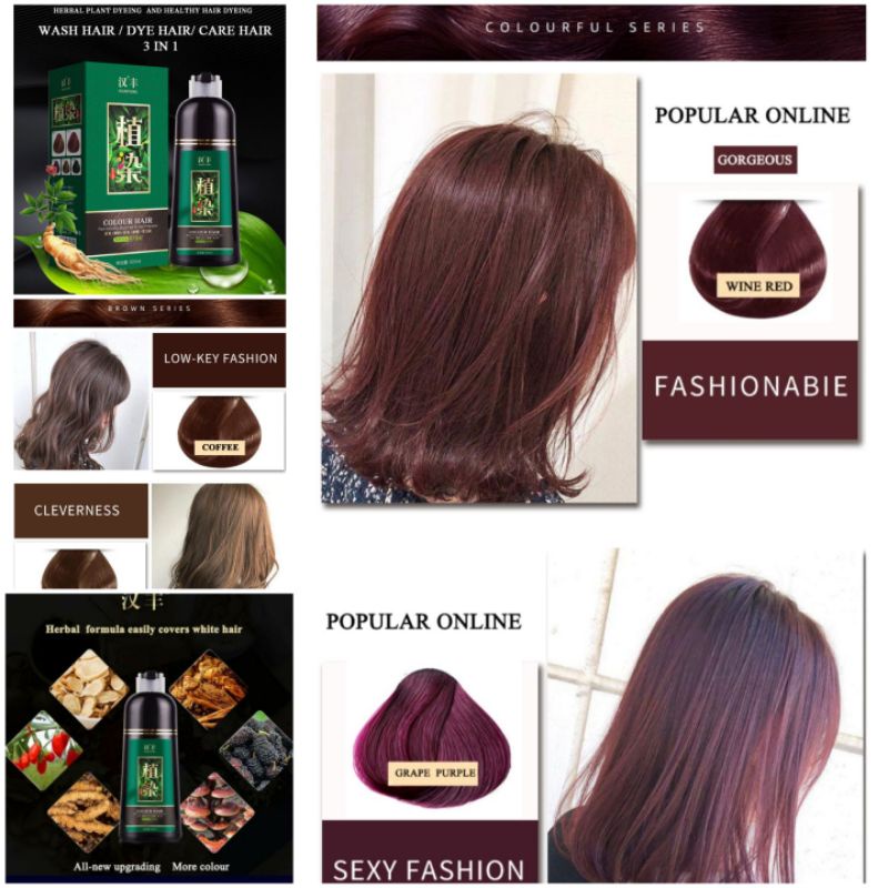 shampoo pewarna rambut instan hair dye semir shampo penutup uban