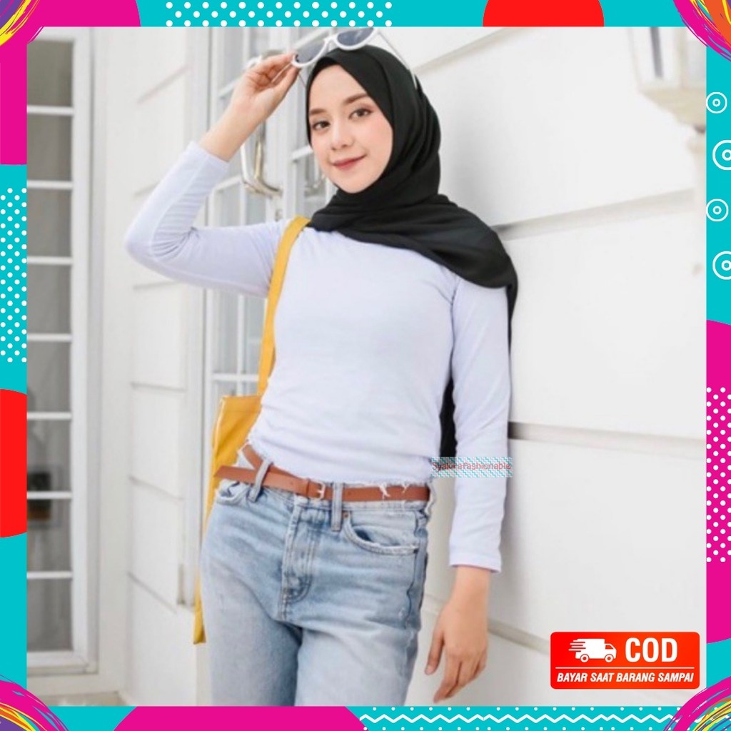 MANSET BAJU BAHAN KAOS MENSET HITAM WANITA LENGAN PANJANG PREMIUM S120