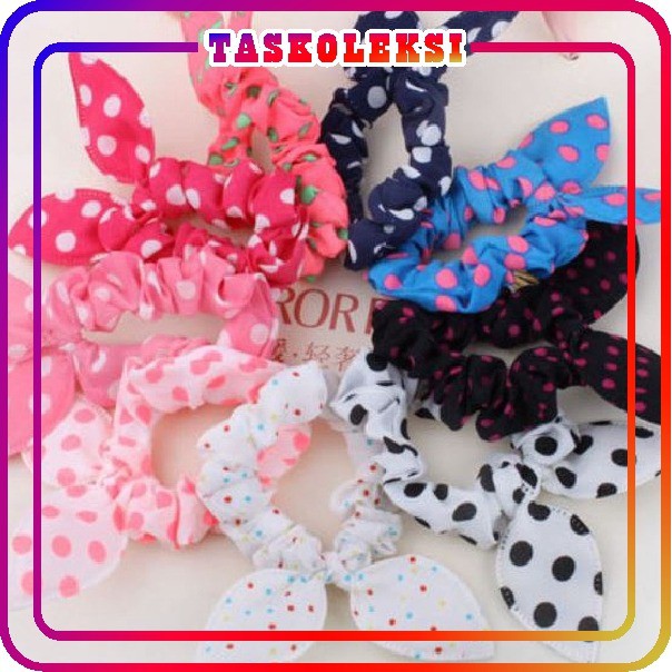 ☛TK☚ R255 (RANDOM) IKAT RAMBUT TELINGA KELINCI TEGAK / KUNCIR RAMBUT / IKAT RAMBUT PITA / HAIR BAND