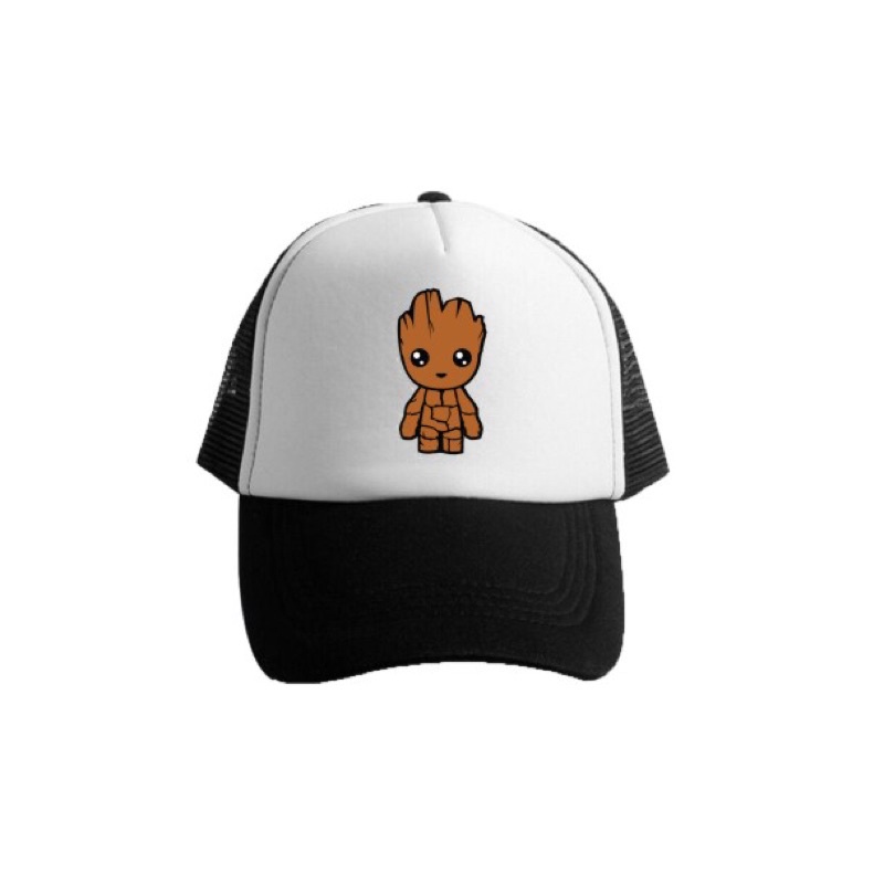 Topi Trucker Groot - HITAM PUTIH