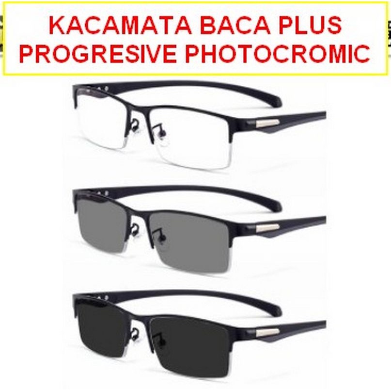 KACAMATA BACA PLUS PROGRESIVE PHOTOCHROMIC HALF FRAME