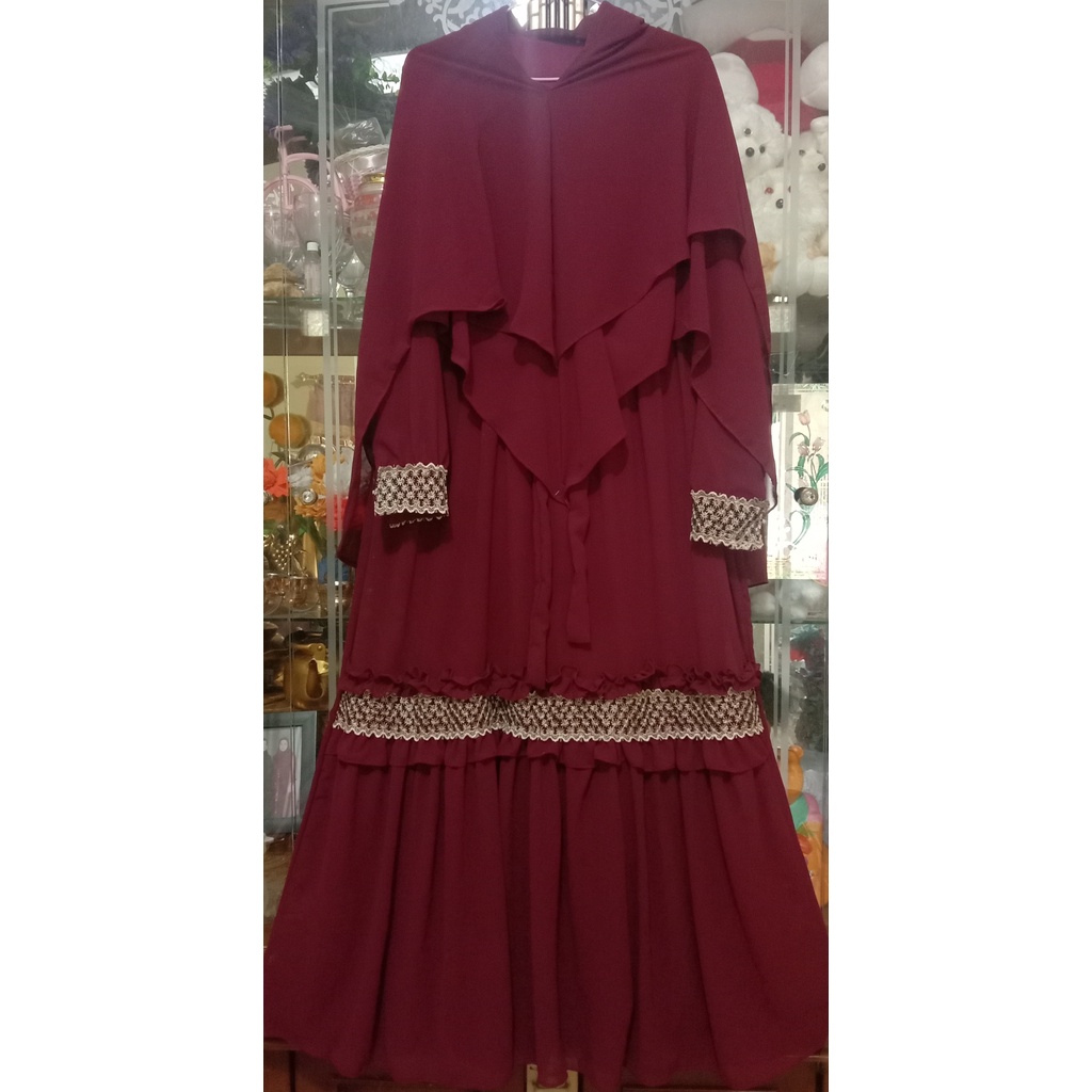 Gamis syar,i cerutti babydoll dewasa  terbaru model Renda besar gold