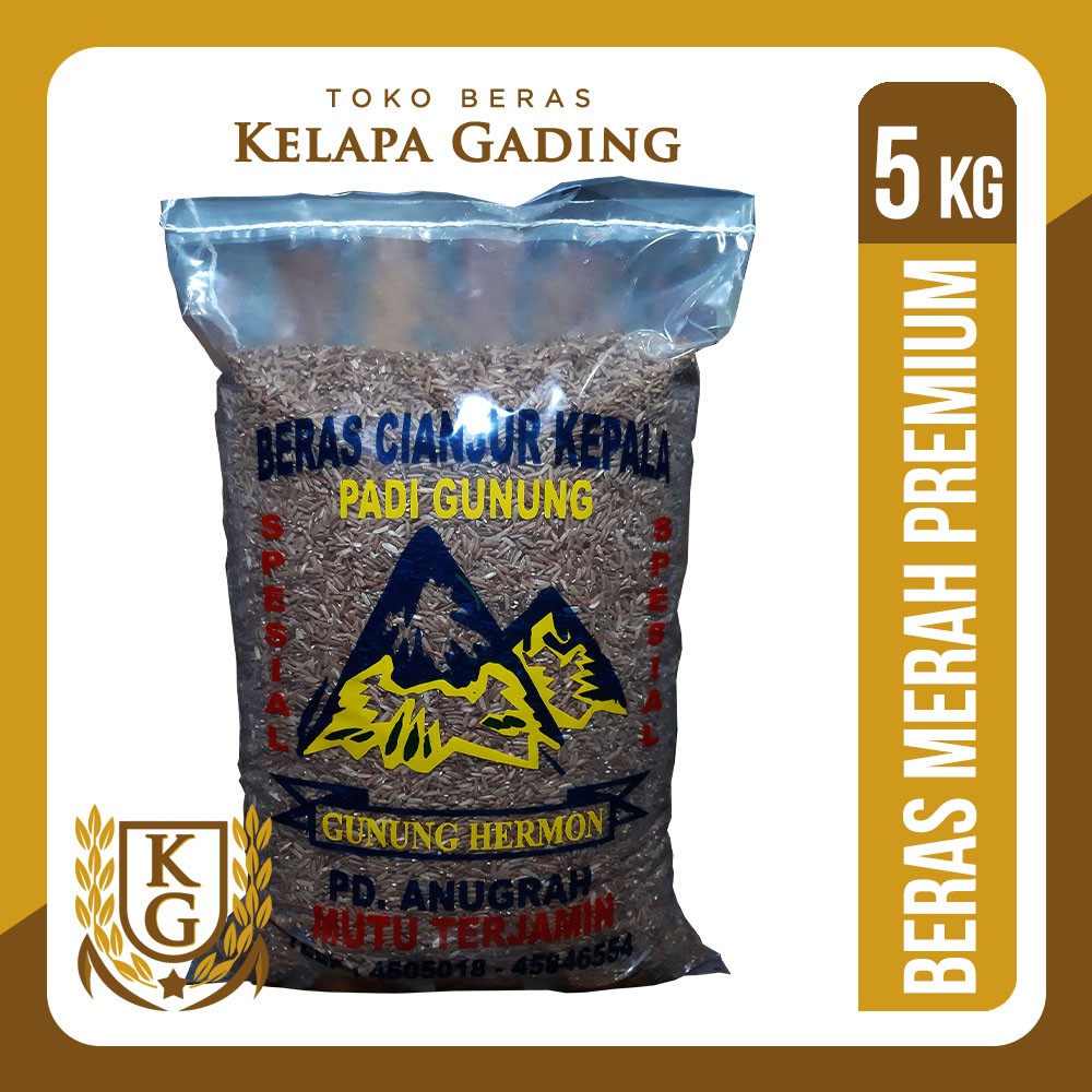 

BERAS MERAH CIANJUR ASLI 5 KG GUNUNG HERMON PREMIUM SOSO 5KG