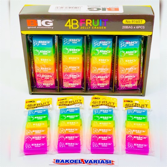 

Penghapus 4B BIG 9165T Fruit Jelly 1 Set Isi 6 Warna Campur- Setip