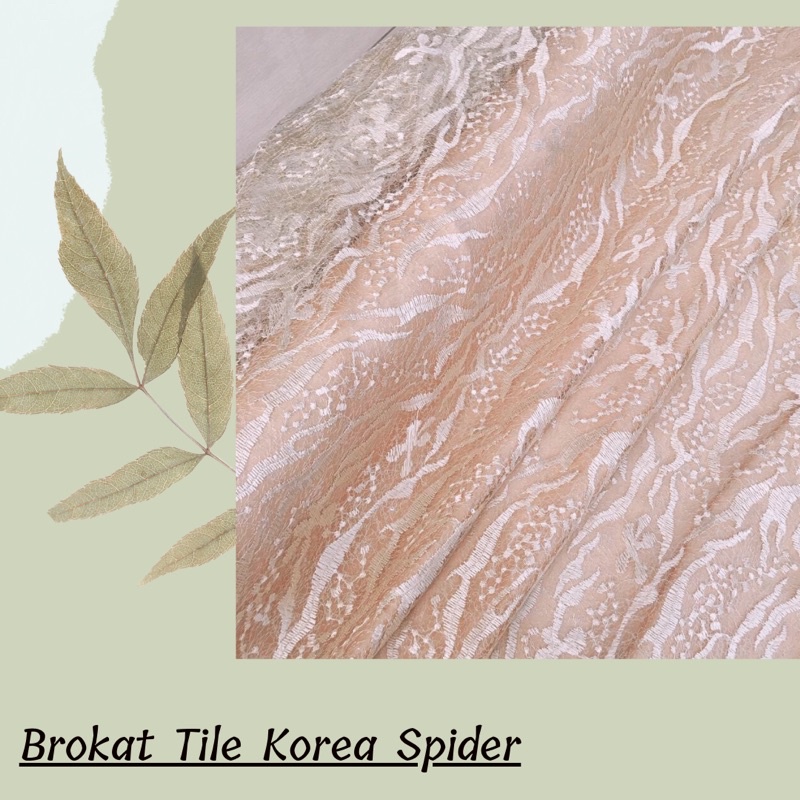 Brokat tile Korea spider warna light gold