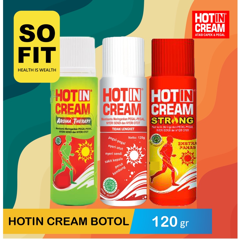 Hotin Cream Botol 120gr/ Hot in Krim Pegal Nyeri Otot