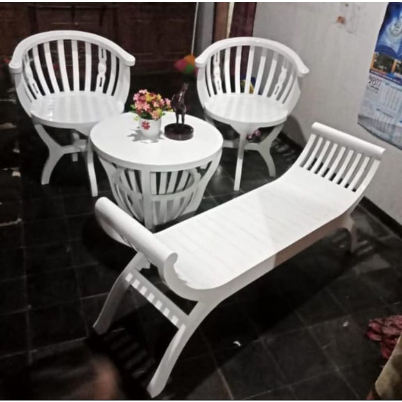 PROMO KURSI TERAS CANTIK KAYU JATI | KURSI TERAS BETAWI JATI FURNITURE JEPARA | BANGKU KURSI TERAS F