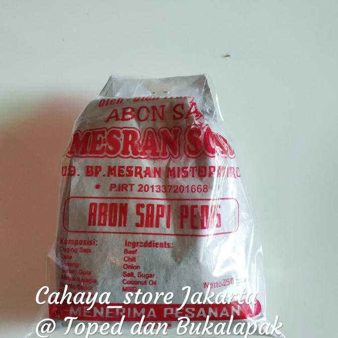 

Abon Sapi Mesran Solo Original Pedas - Menu Instan