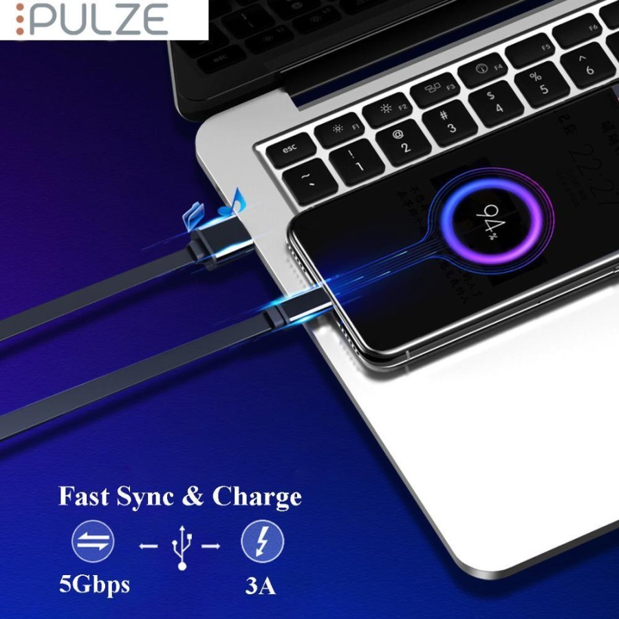 Pulze Kabel Data USB Type C Super Fast Charging Premium Durable 3A