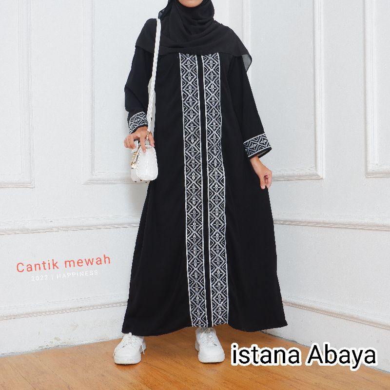 abaya bordir etnik turki cantik dan elegan bgt(real pic 100%)