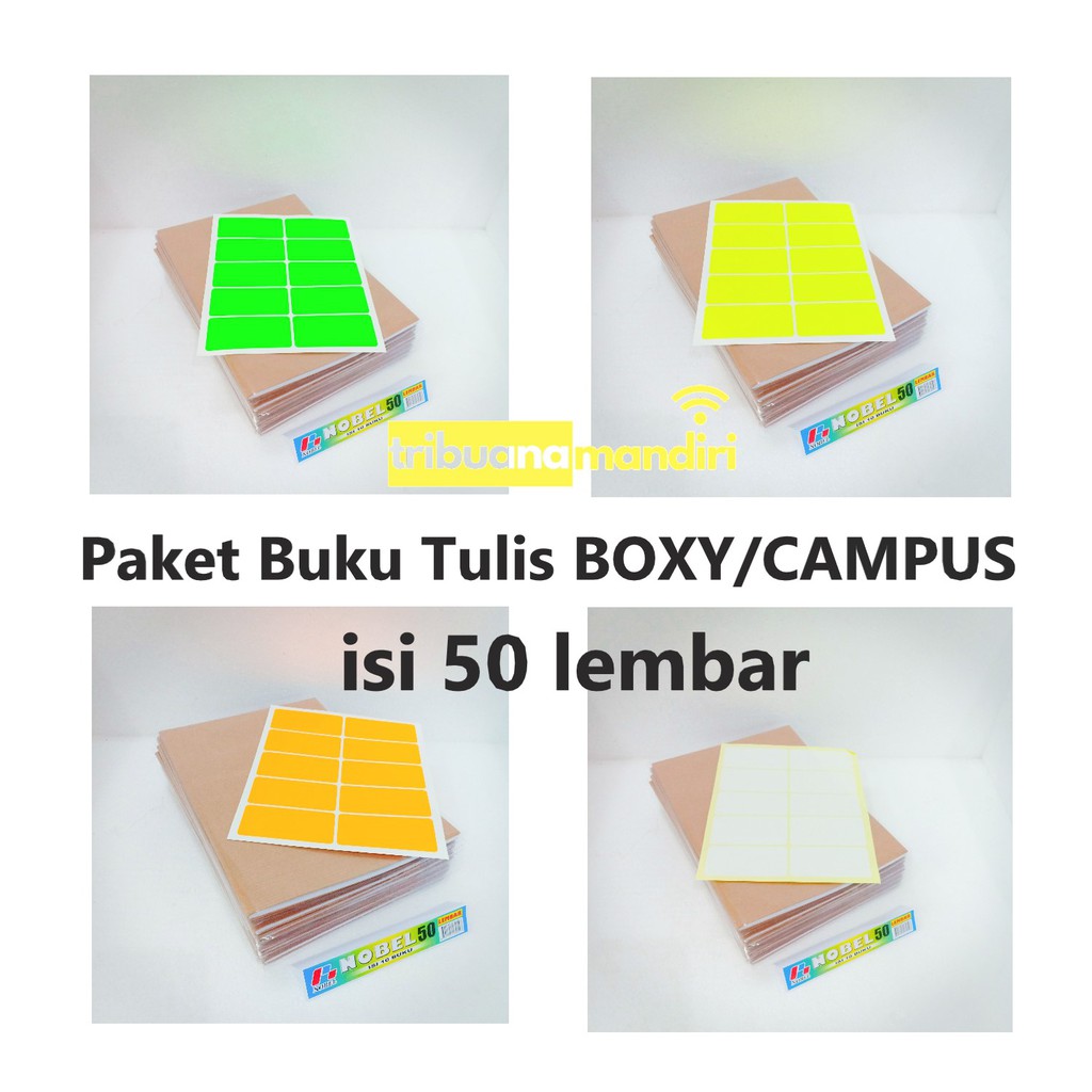 

Buku Tulis BOXY/CAMPUS 50 lembar lengkap dengan sampul 1pak/10buku