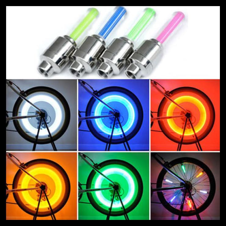 BIKE CAR TYRE NEON WHEEL LED TUTUP PENTIL LED BAN MOTOR MOBIL SEPEDA - MERAH MUDA ND01