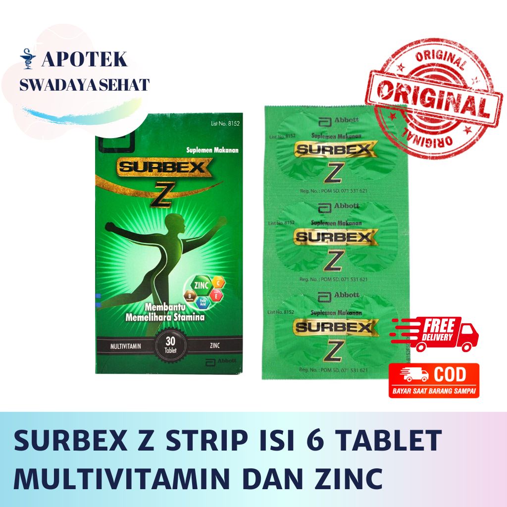 SURBEX Z Strip Isi 6 Tablet - Multivitamin dan Vitamin Zinc