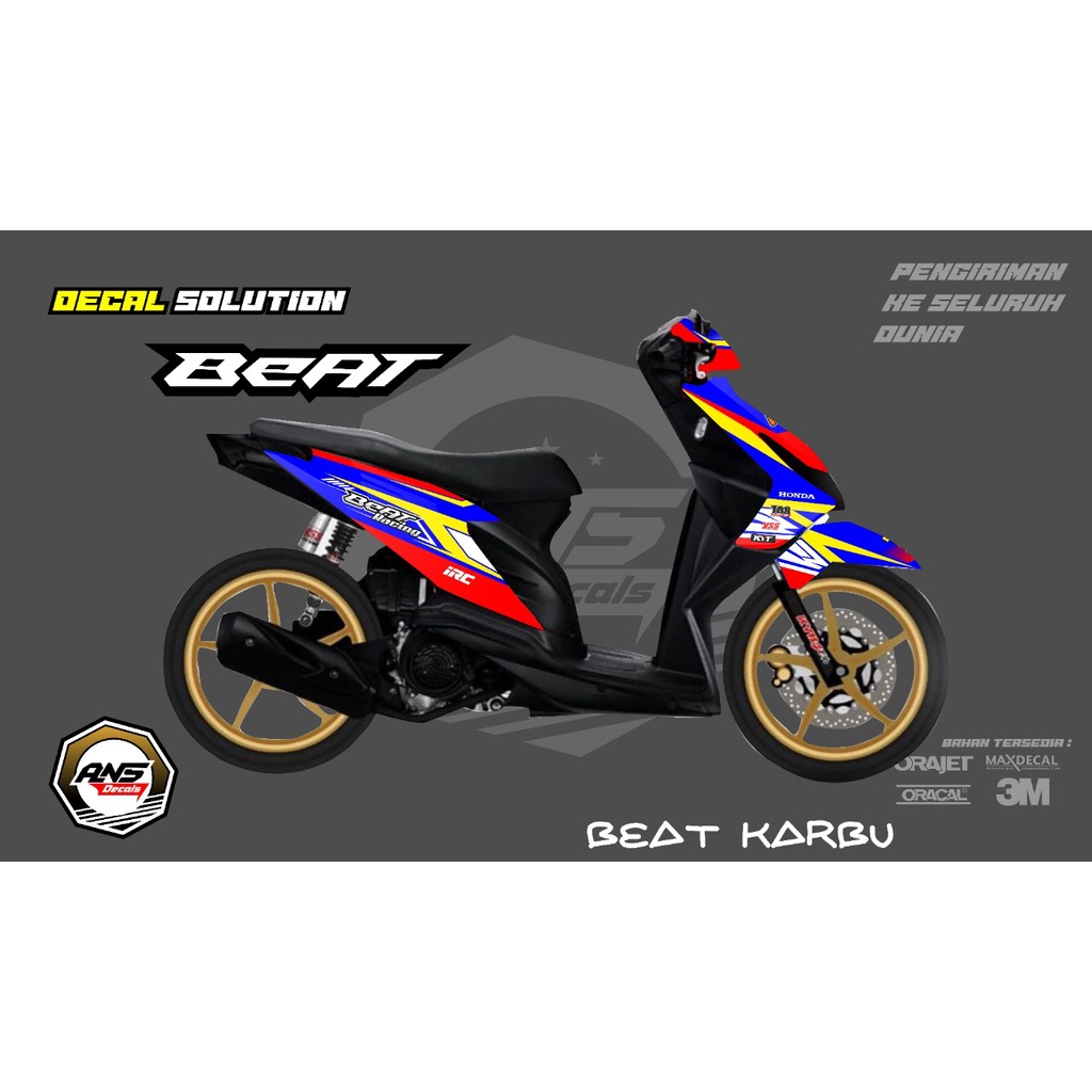 Decal beat karbu - decal beat road race - decal balap - stiker beat karbu -bisa reques (cod)