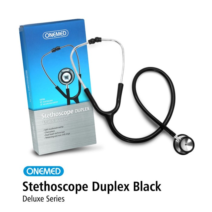 Stetoskop Deluxe Dewasa Hitam OneMed terlaris original branded