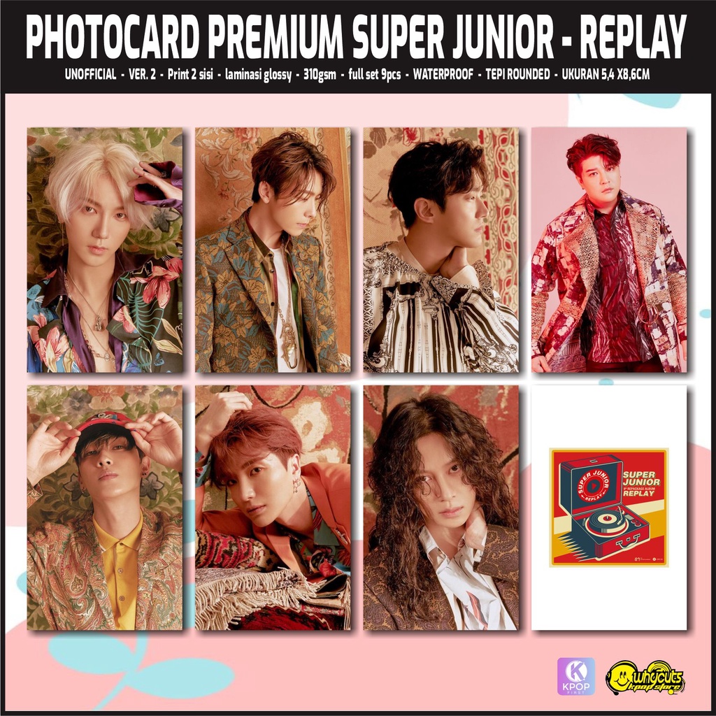 Photocard Set Unofficial Premium Super Junior Koleksi / Print 2 sisi glossy / anti air