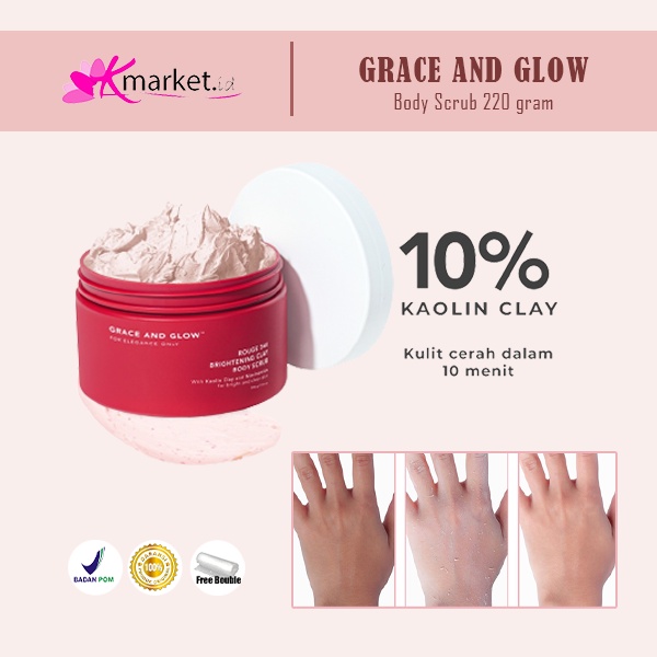 Grace and Glow Body Scrub Rouge 540 Brightening Clay 220 gram