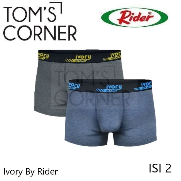 [MURAH] [COD] Celana Boxer pria isi 2 | celana dalam ivory by rider| IV203 - M