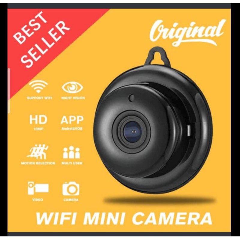 IP Camera wireless mini V380 kamera CCTV HD A1 pantau jarak jauh WiFi night vision