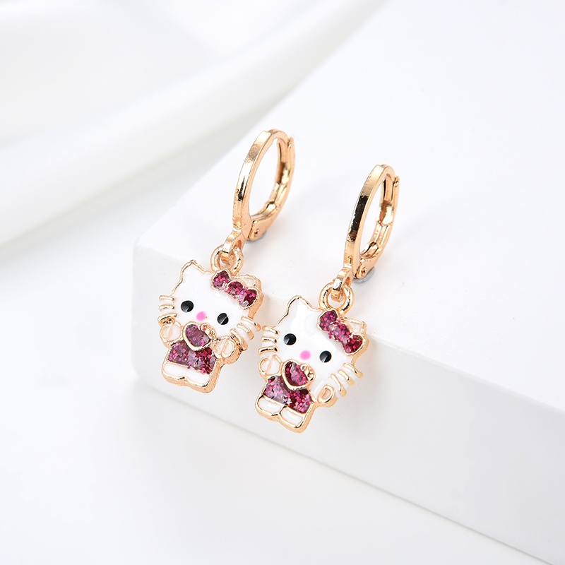 anting titanium anak emas asli muda wanita korea anti karat karat panjang selamanya korea dewasa bunga style korean style tusuk 01-09e