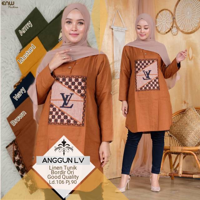 Tunik/tunik bordir/tunik linen/Tunik Anggung LV Bordir