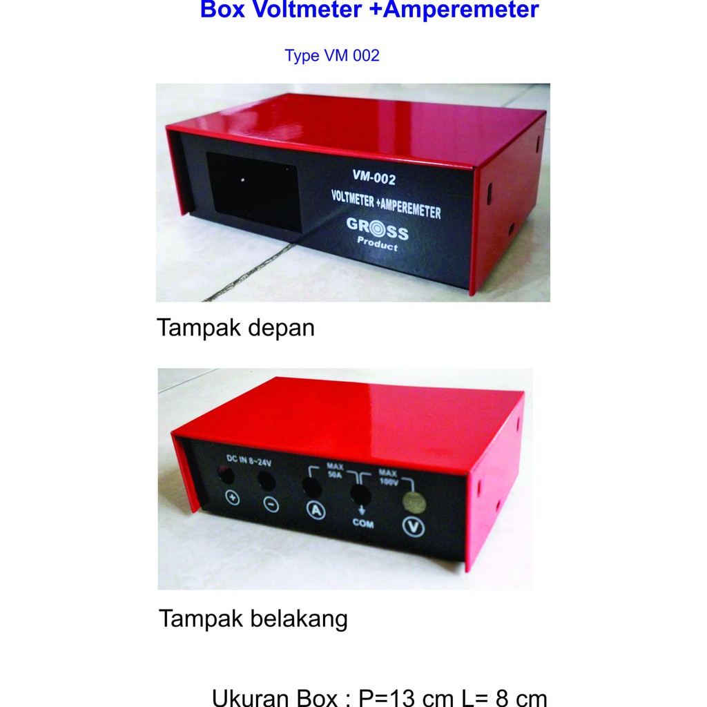 Box Dual combo Amperemeter +Voltmeter 10A 100V type VM002